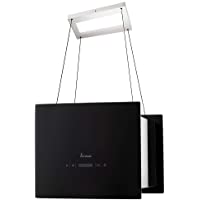 KKT KOLBE Campana extractora de diseño en isla - 40 cm-acero inoxidable-cristal negro-extra silenciosa - 4 escalones…